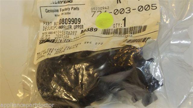 WHIRLPOOL AMANA DISHWASHER 0809909 Y0809909 Impeller, upper NEW IN BAG WHIRLPOOL AMANA DISHWASHER 0809909 Y0809909 Impeller, upper NEW IN BAG